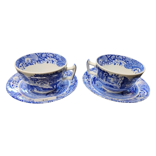 45 - PAIR OF SPODE BLUE AND WHITE WILLOW CUP AND SAUCER