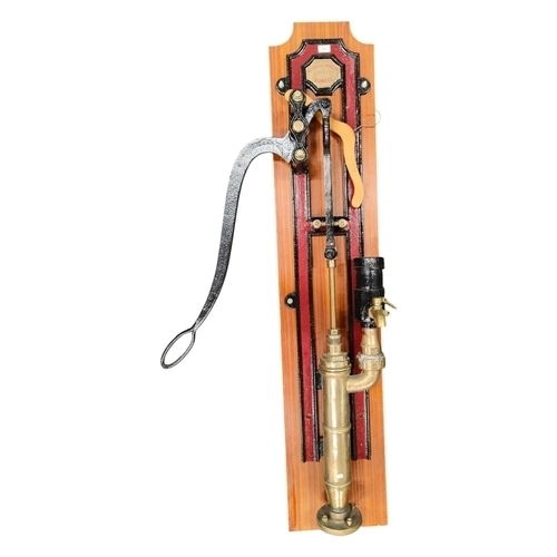 371 - LARGE BRASS AND CAST IRON MOUNTED PUMP