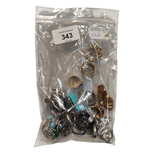 343 - BAG OF DRESS RINGS