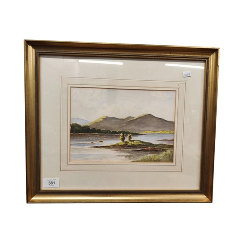 381 - WATERCOLOUR - KILLARNEY 'MIDDLE LAKE' - SIGNED