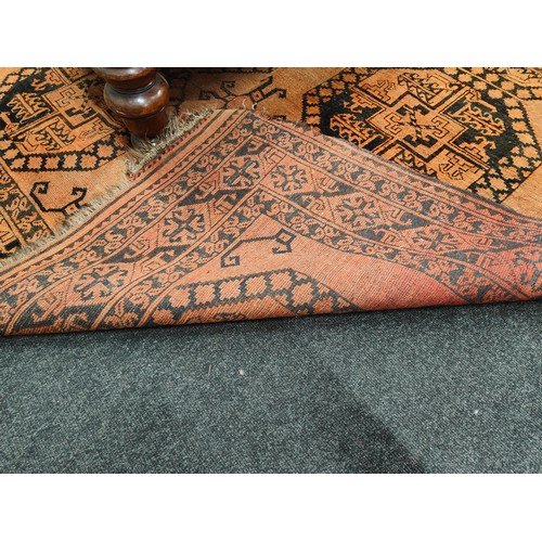 184 - LARGE ANTIQUE RUG - SOME DISTRESS (approx 251cm x 356cm)