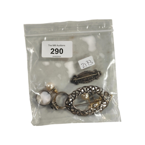 290 - BAG OF JEWELLERY TO INCLUDE SILVER