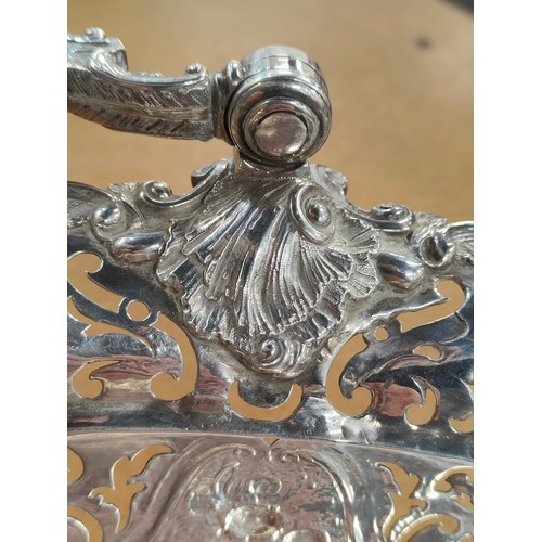 267 - SUPERB GEORGE II IRISH SILVER SWING HANDLED BASKET BY JOHN HAMILTON MASTER IRISH SILVER SMITH C1740
... 