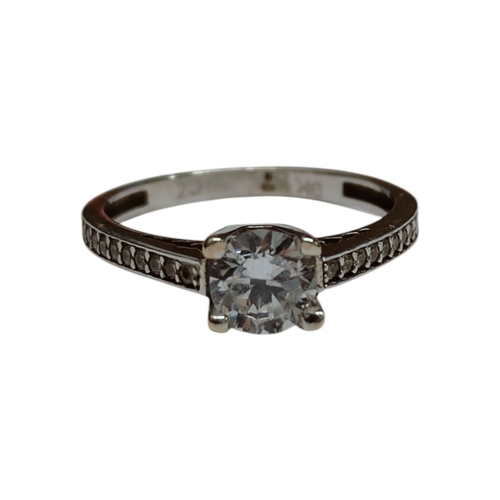 144 - 9CT WHITE GOLD CZ DRESS RING 1.72G