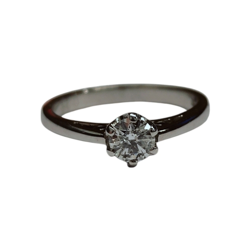 33 - 9CT WHITE GOLD SINGLE STONE DIAMOND RING 0.25CT 2G SIZE I