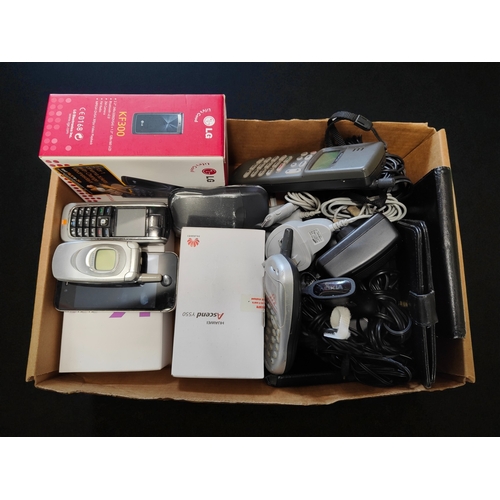 16 - BOX LOT OF MOBILE PHONES ANDS ACCESSORIES