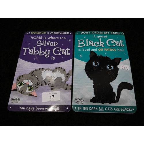 17 - 2 TIN PLATE SIGNS