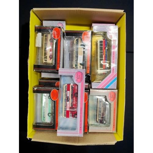 29 - BOX LOT OF RARE GILBOW EXCLUSIVE FIRST EDITION DIECAST BUSES TO INCLUDE RED ROVER, RIBBLE, SAMUEL LE... 