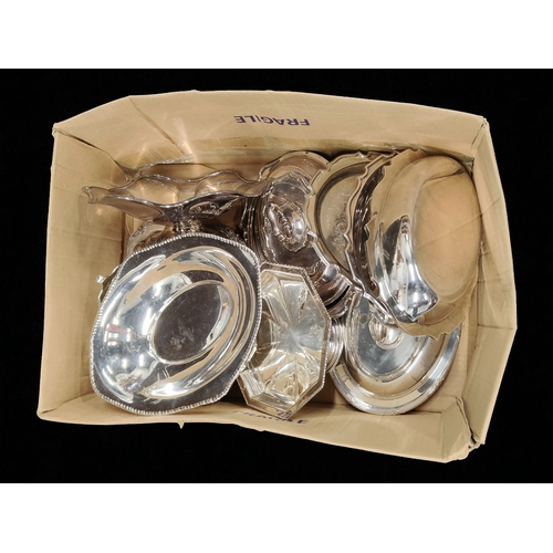 32 - BOX LOT OF SILVER PLATE