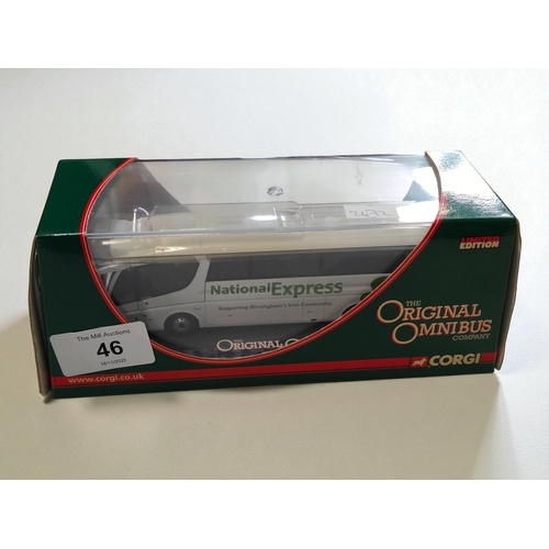 46 - CORGI OMNIBUS LIMITED EDITION SCANIA IRIZAR PB NATIONAL EXPRESS DIECAST MODEL - 0M46202, MINT IN ORI... 