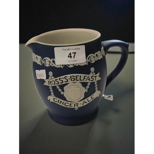 47 - WATER JUG, ROSS'S BELFAST GINGER ALE