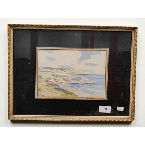 58 - WATERCOLOUR WHITEPARK BAY SIGNED HENRY