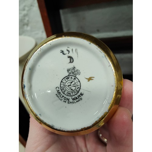 80 - CUBE TEAPOT AND CARLTONWARE VASE