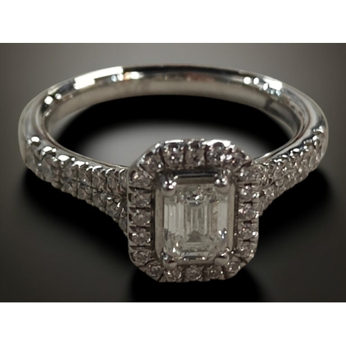 418A - PLATINUM AND DIAMOND RING 5.4G SIZE J