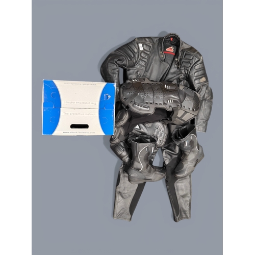 252 - MOTORBIKE LEATHERS AND HELMET