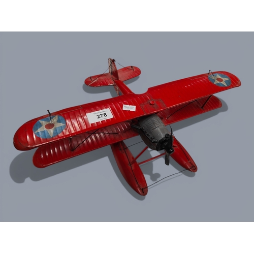 278 - TIN PLATE AEROPLANE 43 X 30 CM