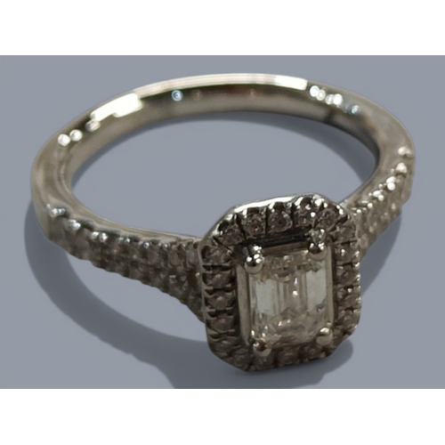 418A - PLATINUM AND DIAMOND RING 5.4G SIZE J