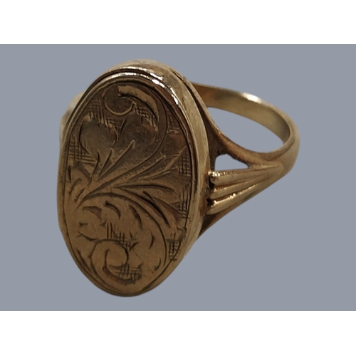 421 - 9 CARAT GOLD POISON RING 4.9G