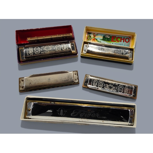 468 - 5 VARIOUS HARMONICAS