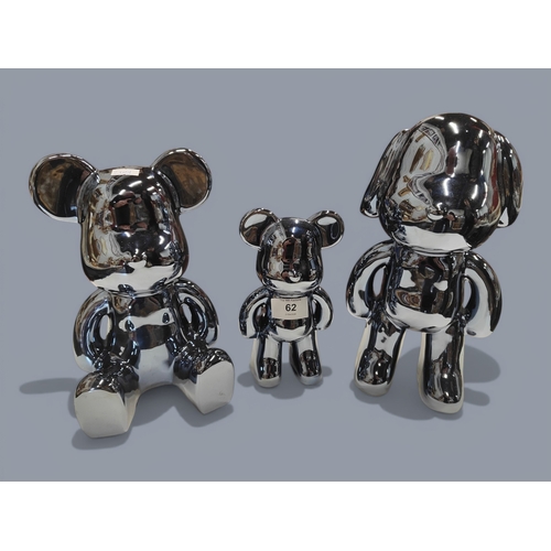 62 - 3 LUSTREWARE FIGURES