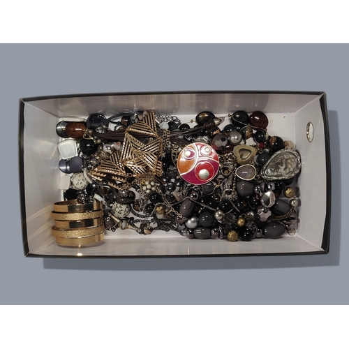 76 - BOX OF COSTUME JEWELLERY