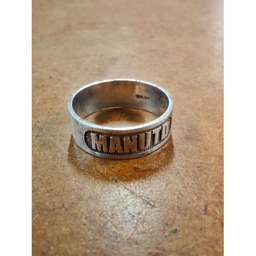 459 - SILVER MANCHESTER UNITED RING