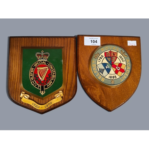 104 - 2 R.U.C. PLAQUES