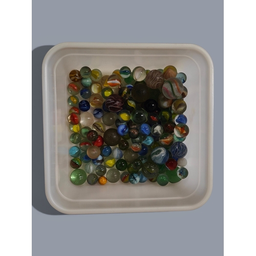 112 - TUB LOT OF ANTIQUE MARBLES