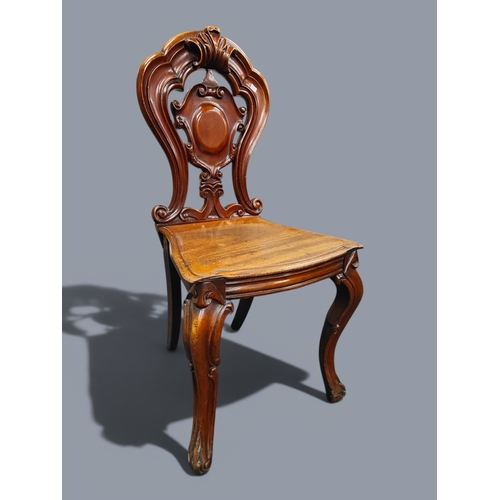 199 - VICTORIAN MAHOGANY HALL CHAIR