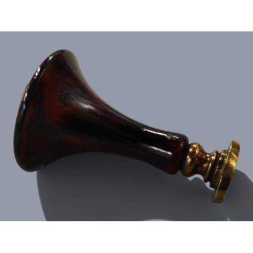 563 - VINTAGE BRASS AND ROSEWOOD SEAL