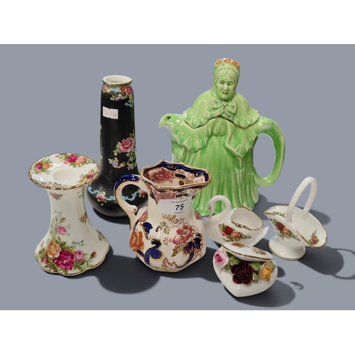 75 - QUANTITY OF COLLECTABLES INCLUDING ROYAL ALBERT  OLD COUNTRY ROSE AND MASONS