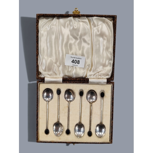 408 - SOLID SILVER COFFEE SPOONS