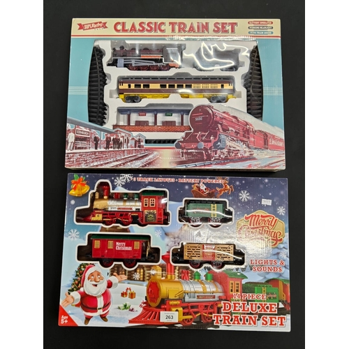 2 BOXED TOY TRAIN SETS