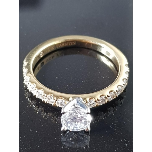 44 - 18KT YELLOW GOLD DIAMOND ENGAGEMENT RING 0.94CT AND 0.54CT CENTRE STONE     DIAMOND CLARITY SI     D... 