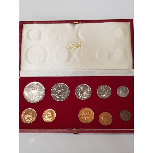 2 - 1979 SOUTH AFRICA LONG PROOF 10 COIN SET INCLUDES GOLD TWO RAND AND ONE RAND