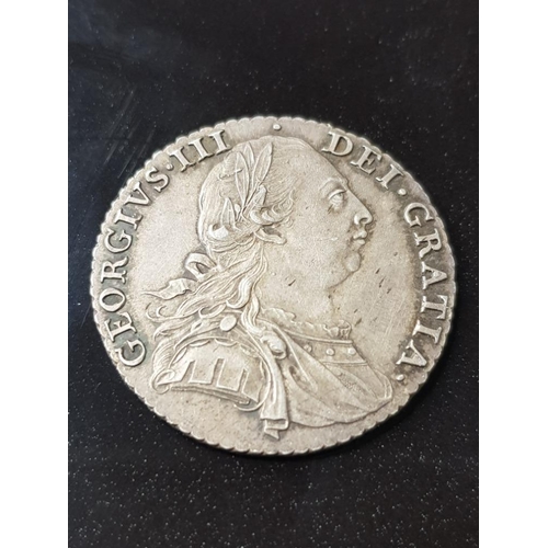 46 - BRITISH GEORGE III SHILLING 1787 OLD BUST EF