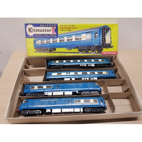 147 - 2 VINTAGE KITMASTER PULLMANS PLASTIC MIDLAND PULLMAN TRAIN ENGINES WITH ORIGINAL BOXES