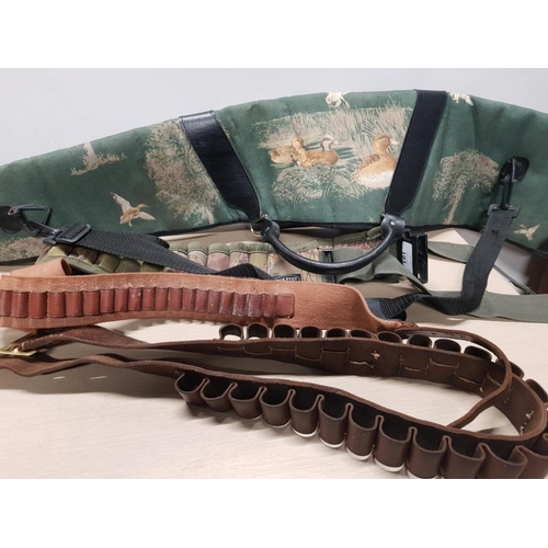 191 - HUNTING RIFLE CASE AND 3 BANDOLIERS