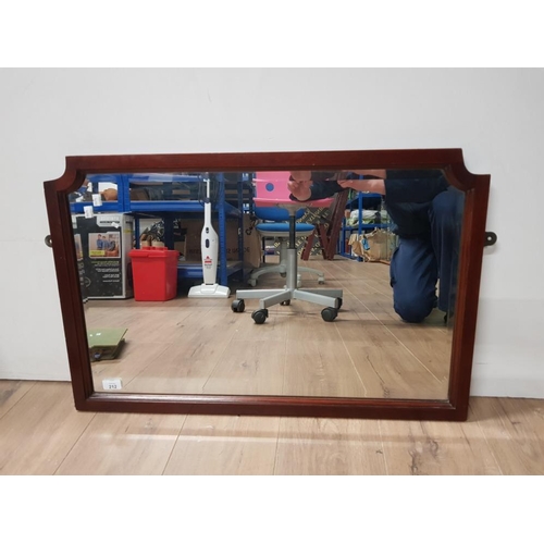 212 - GEORGIAN MAHOGANY BEVELLED EDGE WALL MIRROR