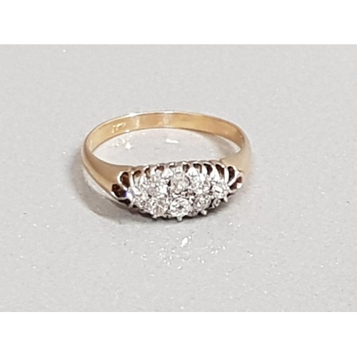 25 - GOLD DIAMOND RING 3.3G SIZE P