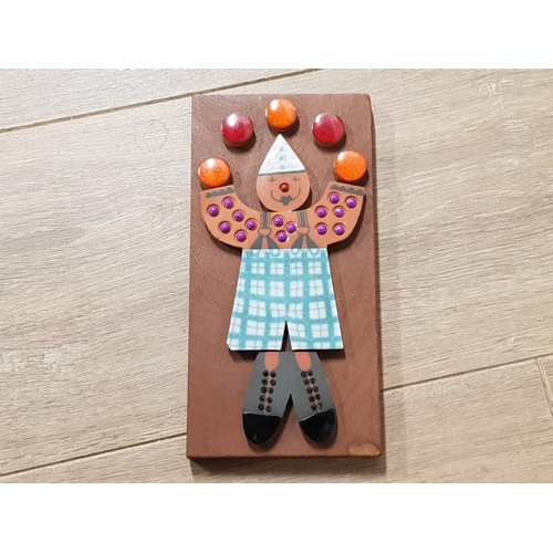 310 - JOHN CLAPPISON HORNSEA POTTERY MURAMIC CLOWN JUGGLER PLAQUE