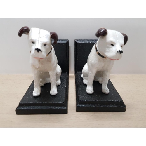 126 - PAIR OF CAST METAL NIPPER DOG BOOKENDS