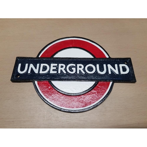 129 - CAST METAL UNDERGROUND SIGN