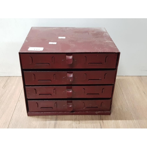 133 - METAL 4 DRAWER SCREW BIT AND FITTINGS WORKMANS CHEST