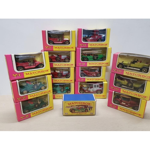 148 - 14 VINTAGE MATCHBOX DIE CAST CARS ALL IN ORIGINAL BOXES PLUS 1 MODELS OF YESTERYEAR VEHICLE 1912 SIM... 