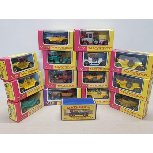 149 - 15 VINTAGE MATCHBOX DIE CAST VEHICLES INCLUDING MODELS OF YESTERYEAR 1909 THOMAS FLYABOUT