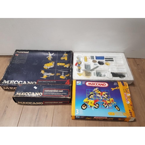 176 - 4 BOXED MECCANO SETS INC CONVERSION SET ETC