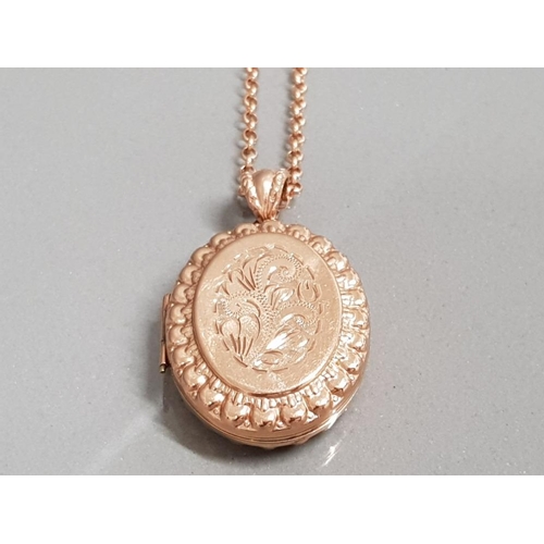 20 - 9CT ROSE GOLD BEAUTIFUL LOCKET AND CHAIN 18.2G