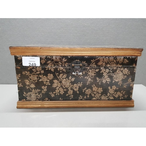 249 - HIGHLY DECORATIVE FLORAL PATTERNED WOODEN CHEST