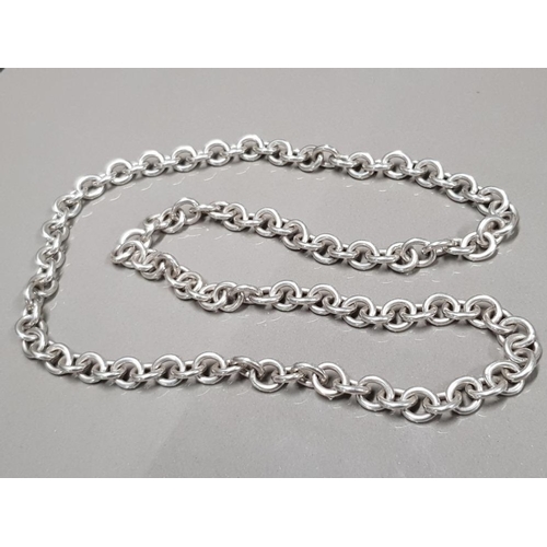 264 - LARGE CONTINENTAL SILVER HOOP CHAIN